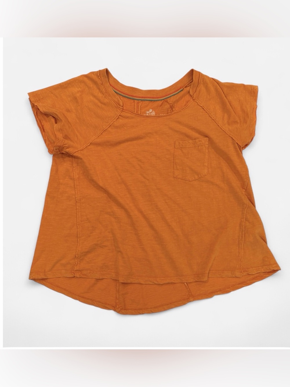 Free People PILCRO Orange Slouchy Pocket Tee | Medium